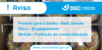 Aviso DGC - Produtos para o banho, em forma de donuts, comercializados online